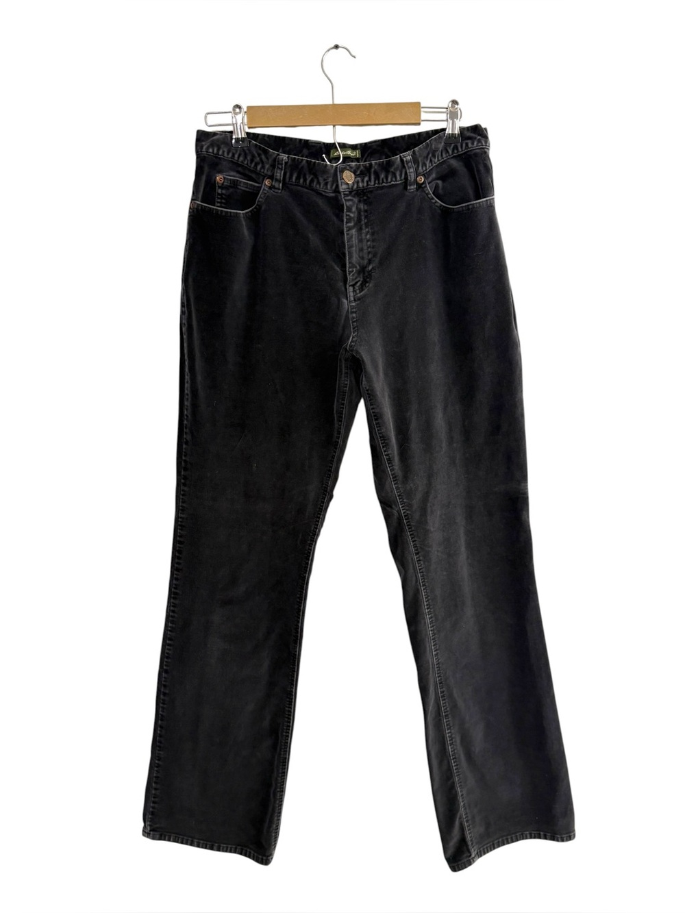 Eddie Bauer Size 14 Gray Velour Straight‎ Leg Pants Neutral Mature Artsy Travel